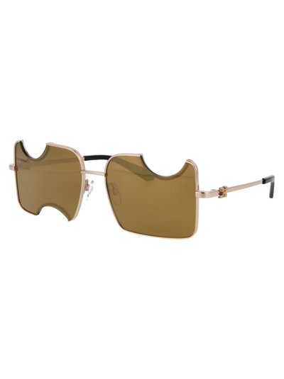 Shop Off-white Salvador Sunglasses In 7676 Gold