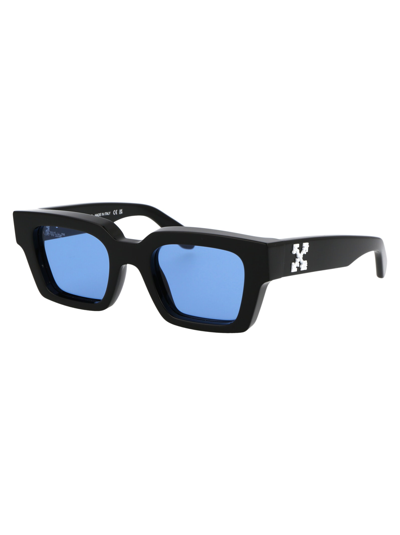 Shop Off-white Virgil Sunglasses In 1045 Black Blue