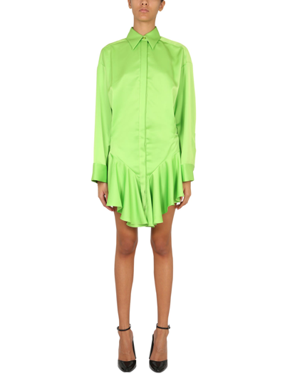 Shop Attico Mini Dress Candice In Verde