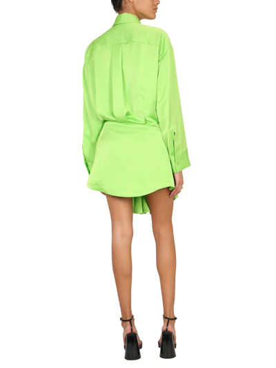 Shop Attico Mini Dress Candice In Verde