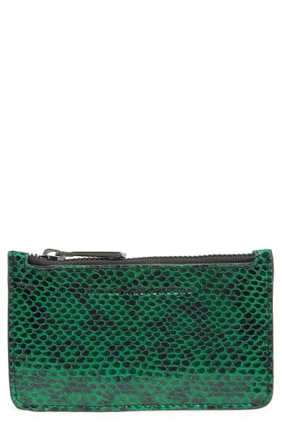 Shop Aimee Kestenberg Melbourne Leather Wallet In Emerald Snake