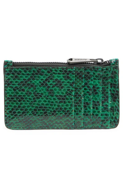 Shop Aimee Kestenberg Melbourne Leather Wallet In Emerald Snake