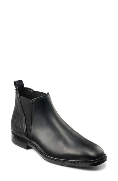Karl Lagerfeld Lizard Embossed V-gore Chelsea Boot In Black