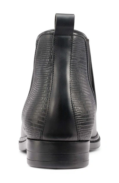 Karl Lagerfeld Lizard Embossed V-gore Chelsea Boot In Black