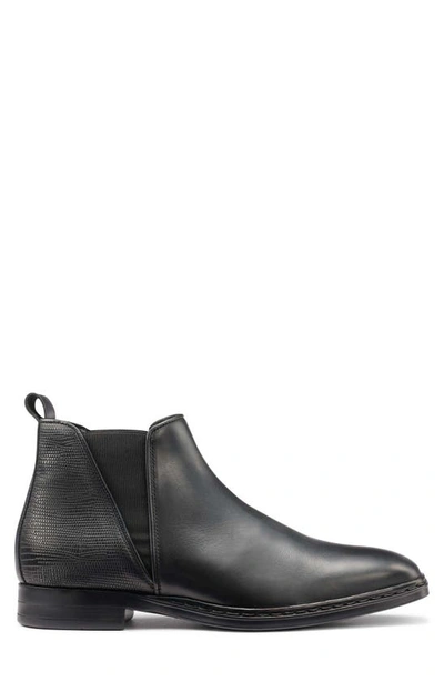 Karl Lagerfeld Lizard Embossed V-gore Chelsea Boot In Black
