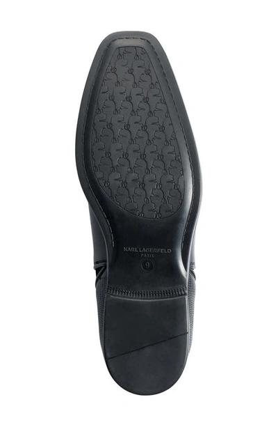 Karl Lagerfeld Lizard Embossed V-gore Chelsea Boot In Black