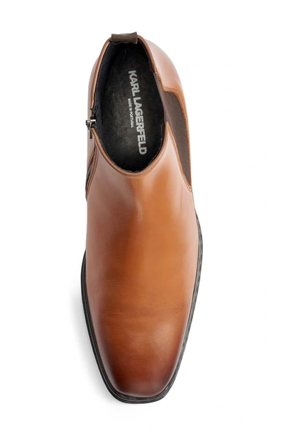 Shop Karl Lagerfeld Leather Chelsea Boot In Cognac