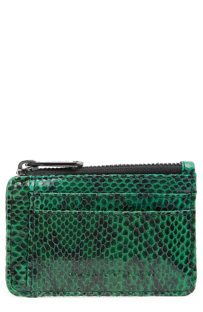 Shop Aimee Kestenberg Alia Slim Id Wallet In Emerald Snake