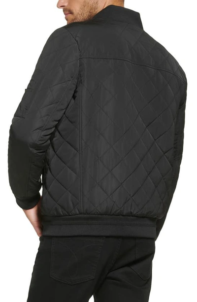 Calvin Klein Quilted Bomber Jacket In Black