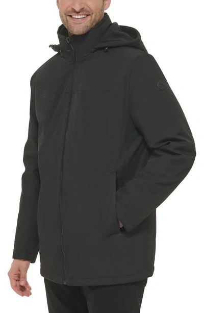 Calvin Klein Hooded Bib Jacket In Black