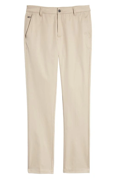 Vintage 1946 Flat Front Slim Straight Leg Performance Twill Pants In Tan