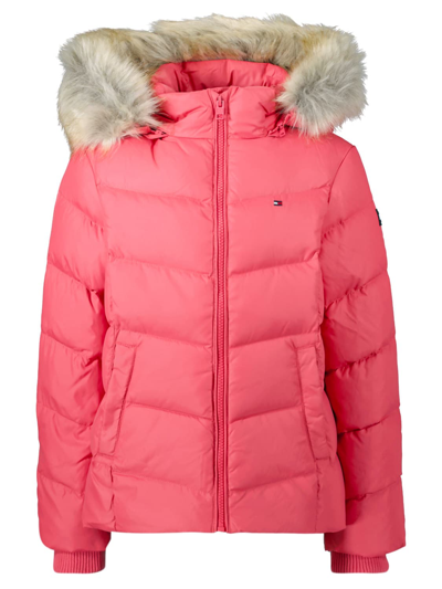 Tommy Hilfiger Kids Down Jacket For Girls In Coral | ModeSens