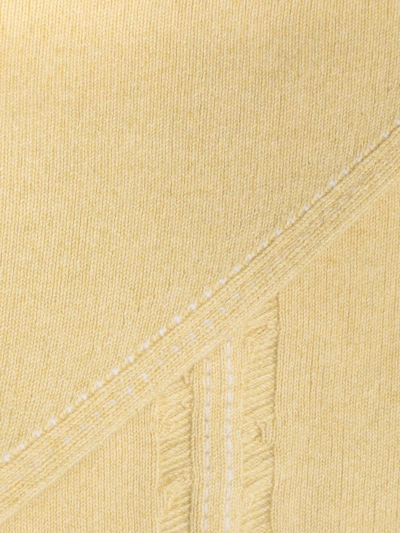 Shop Barrie Tie-fastening Cashmere Foulard In Yellow