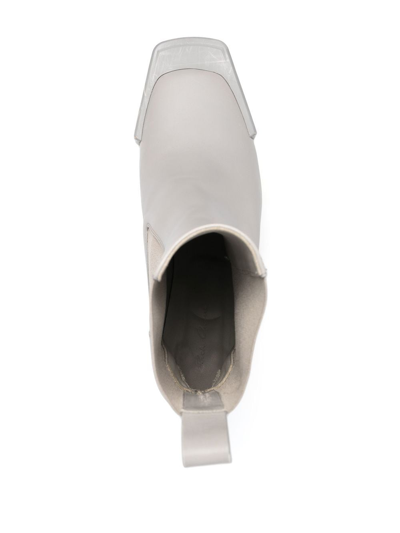 Shop Rick Owens Beatle Platform 115mm Ankle Boots In Grey