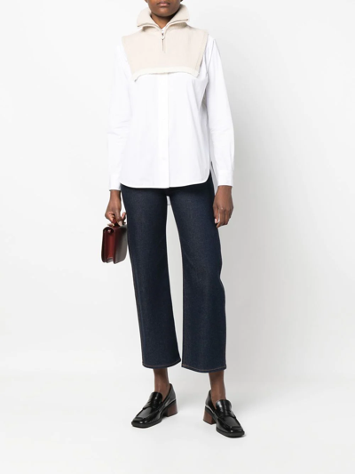 Barrie Cashmere Zip-up Collar In Neutrals