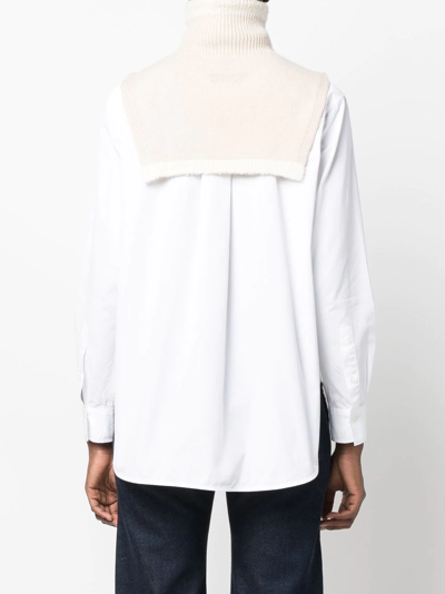 Shop Barrie Cashmere Zip-up Collar In Neutrals