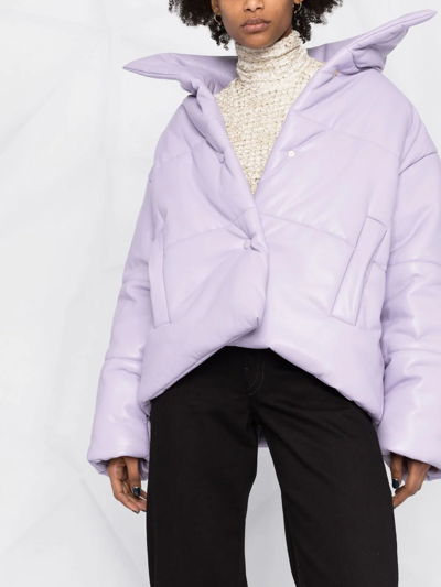 Shop Nanushka High-neck Puffer Jacket In Purple