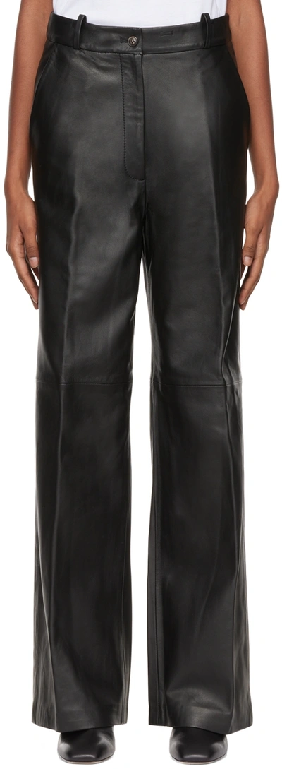 Shop Loulou Studio Black Noro Leather Pants