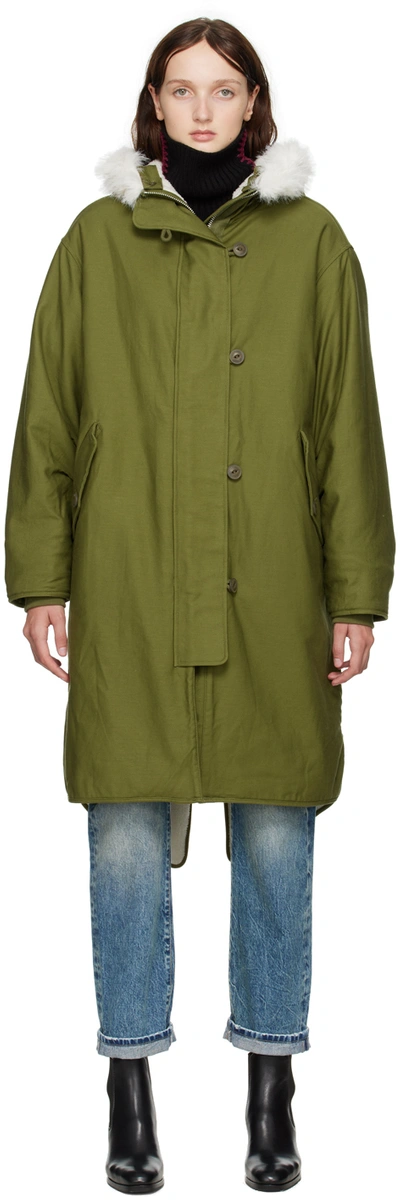 Shop Rag & Bone Green Rae Puffer Coat In Armygrn
