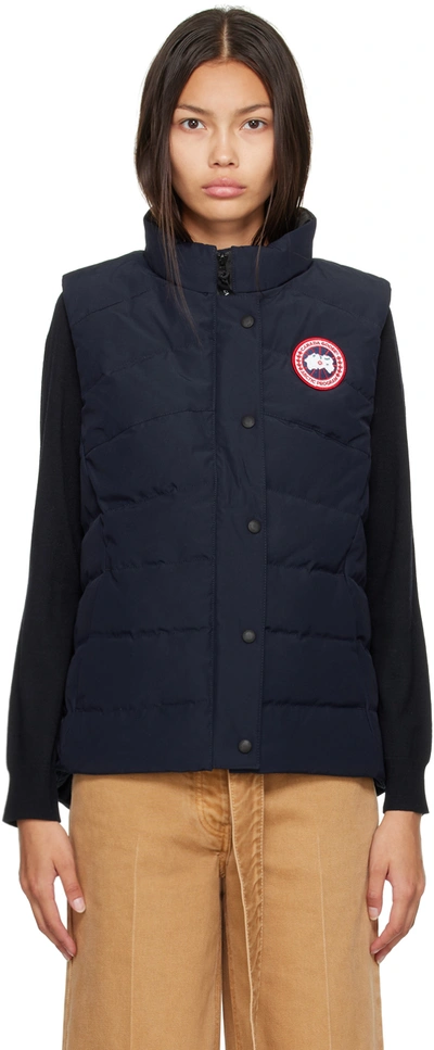 Shop Canada Goose Navy Freestyle Down Vest In 63 Atlantic Nvy