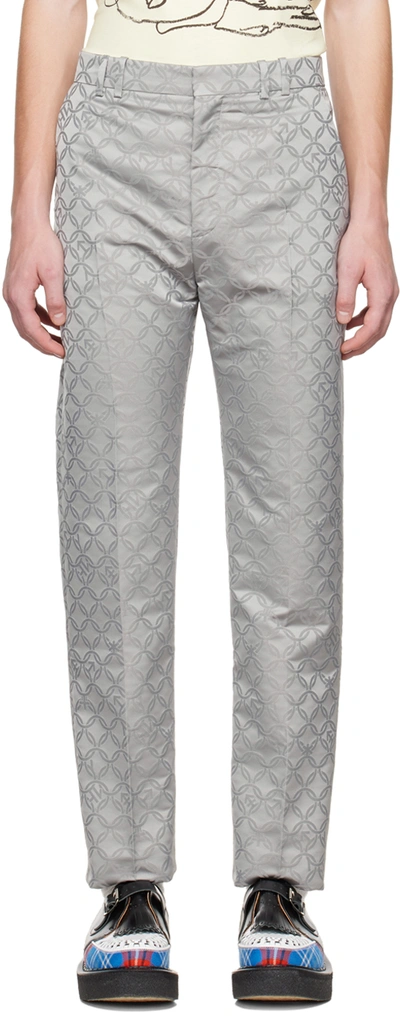 Shop Charles Jeffrey Loverboy Gray Straight Cut Trouser In Grchjq Grey Chainmai