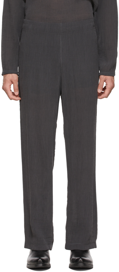 Shop Our Legacy Ssense Exclusive Gray Viscose Trousers In Grey Ruffle Viscose
