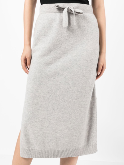 Shop N•peal Straight Cashmere Skirt In Grey