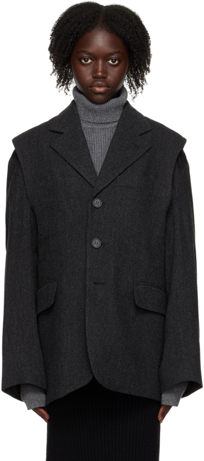 Shop Trunk Project Gray Layered Blazer In Grey