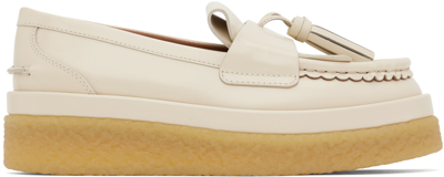 Shop Chloé Off-white Jamie Loafers In 122 Eggshell
