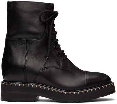 Shop Chloé Black Noua Ankle Boots In 001 Black