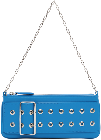 Shop Abra Blue Flat Belt Shoulder Bag