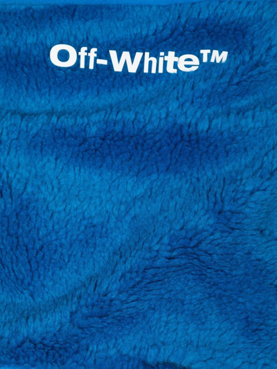 Shop Off-white Logo Faux Fur Neck Warmer In Blue