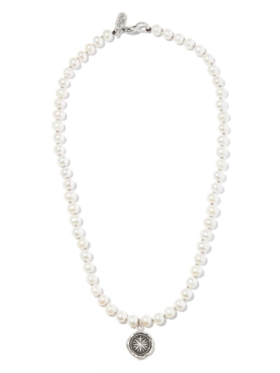 Shop Pyrrha Direction Pearl Pendant Necklace In Silver