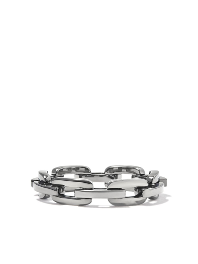 Shay 18kt Black Gold Mini Deco Chain-link Ring In Black