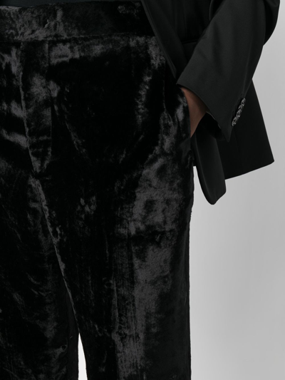 Shop Sapio Velvet Cropped Trousers In Black