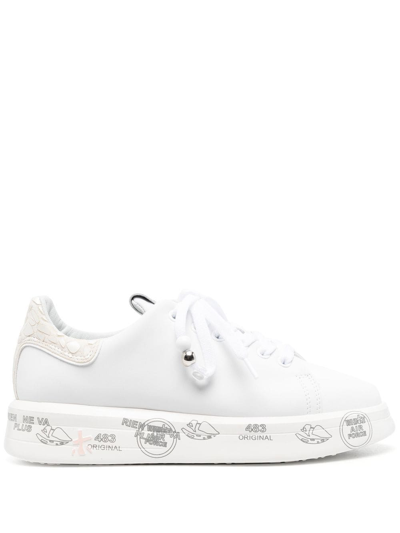 Premiata Belle Low-top Leather Sneakers In White | ModeSens