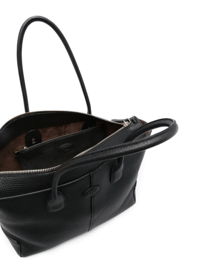 Tod's Zipped Shopper Tote In Black