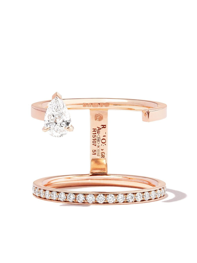 Shop Repossi 18kt Rose Gold Serti Sur Vide Diamond Ring In Pink