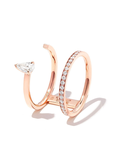 Shop Repossi 18kt Rose Gold Serti Sur Vide Diamond Ring In Pink