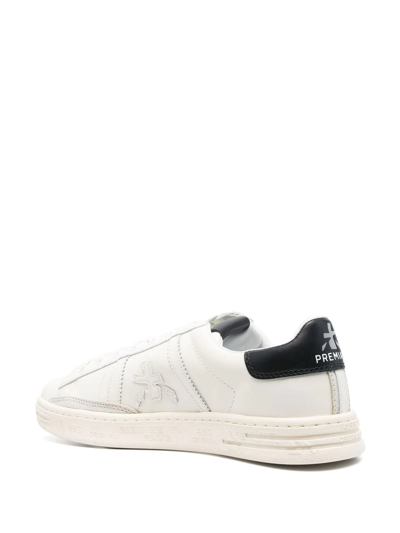 Shop Premiata Russel Low-top Leather Sneakers In White