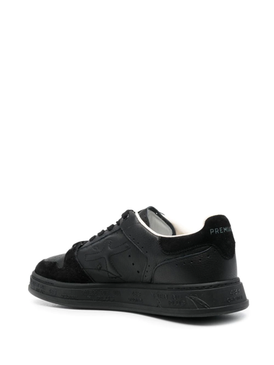 Shop Premiata Quinn Low-top Leather Sneakers In Black