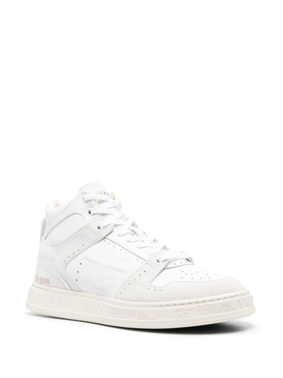 Premiata Quinn High-top Leather Sneakers In Black