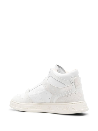 Premiata Quinn High-top Leather Sneakers In Black