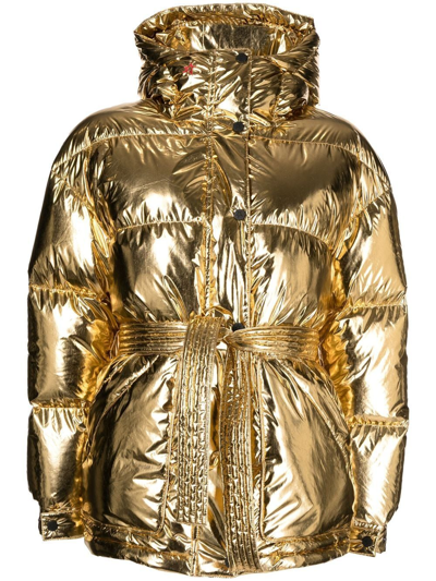 Perfect Moment Oversize Parka Jacket In Gold Foil | ModeSens