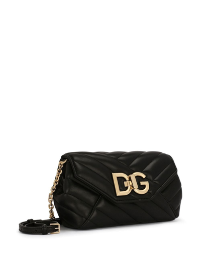 Dolce & Gabbana Small Lop Quilted Crossbody Bag In Black