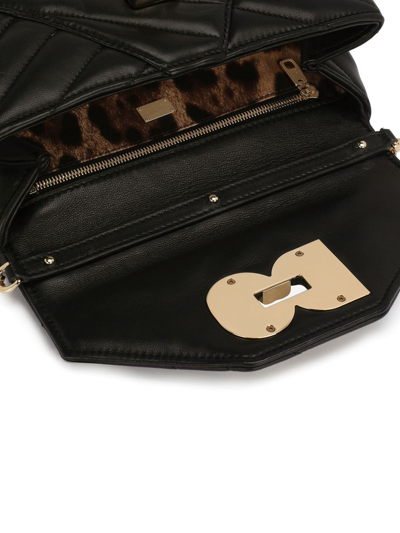 Dolce & Gabbana Small Lop Quilted Crossbody Bag In Black