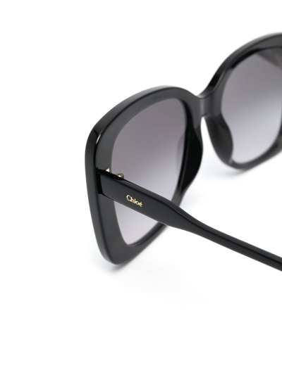 Shop Chloé Oversized Square-frame Sunglasses In Black