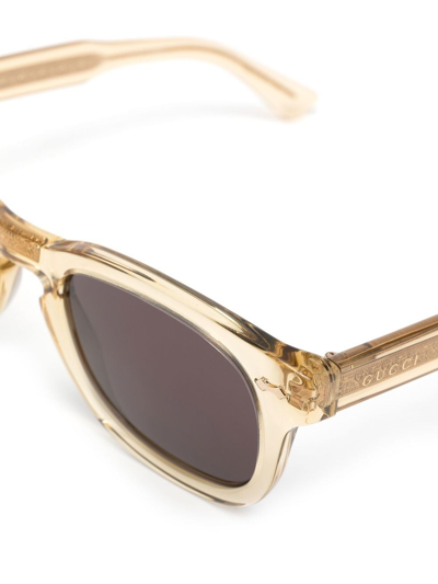 Shop Gucci Square-frame Sunglasses In Yellow