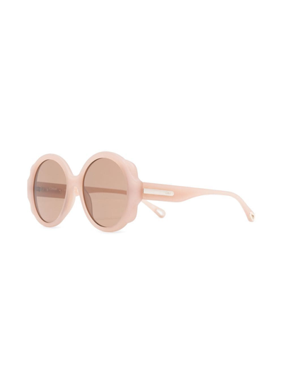 Shop Chloé Round-frame Sunglasses In Neutrals