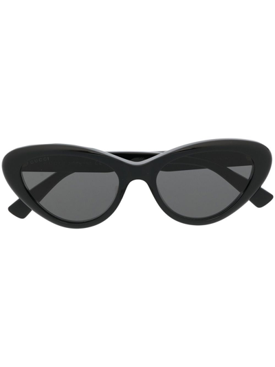 Shop Gucci Cat-eye Frame Sunglasses In Black